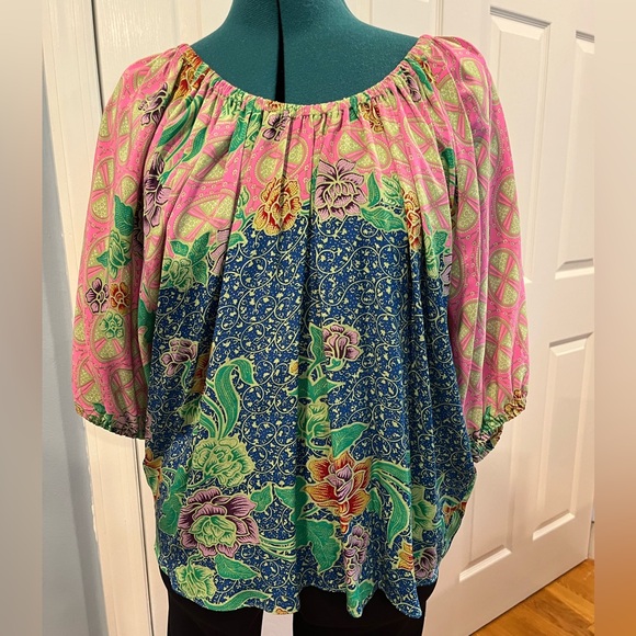 Multicolor Biance Coletti peasant blouse - Picture 1 of 5